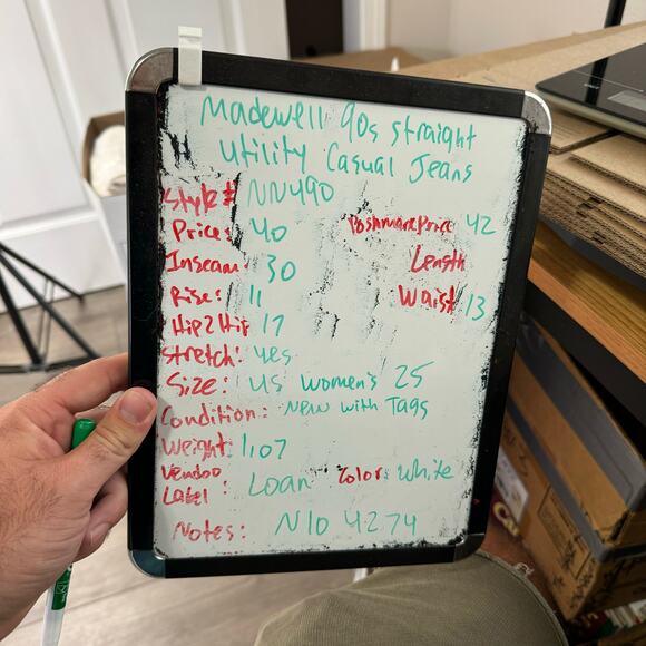 Madewell 90's Straight Utility Casual Jeans US Women's 25 New - Picture 7 of 7